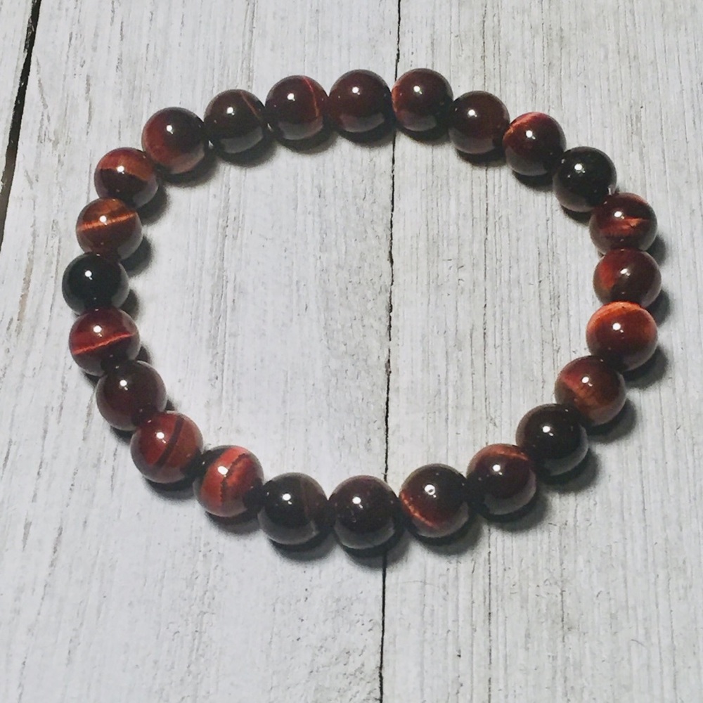 Men’s Red Tigers Eye Bracelet